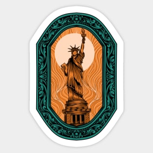 liberty statue vintage Sticker